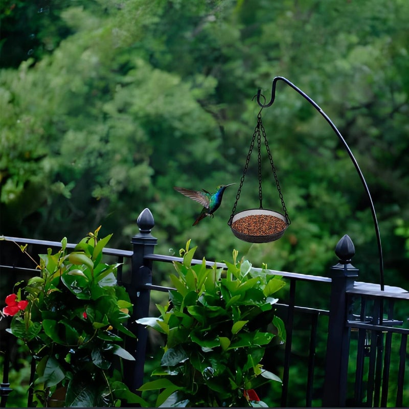 FLINTER Hanging Bird Feeder, Birdfeeder Hanging for Garden Yard Outside Hanging Bird Feeder Tray - Metal Mesh Platform Feeders for Birds Outside Outdoors Hanging for Attracting Birds - Original - Image 5